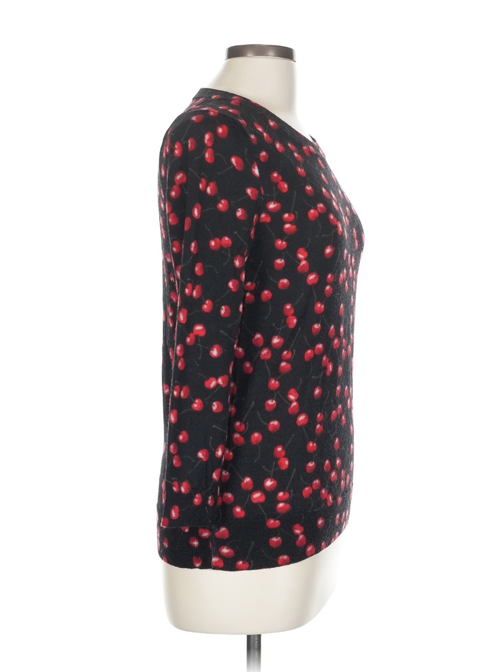 J. Crew Black Sweater with Red Cherry Motif